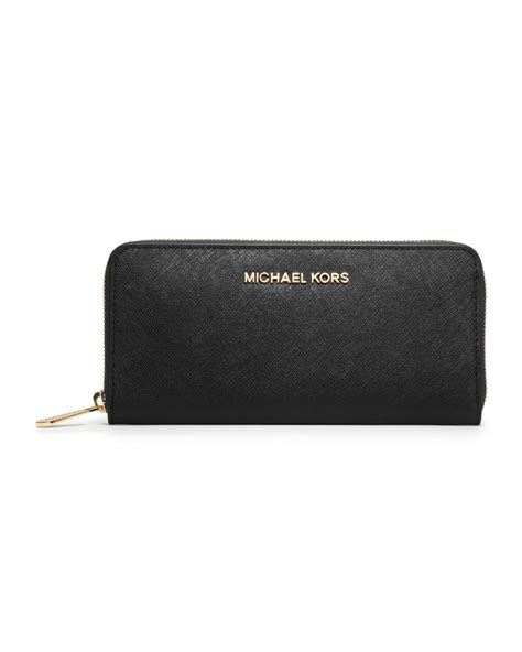 michael kors frame out item leather continental wallet black|Michael Kors Wallet saffiano leather.